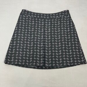 Boden Women Grey Black Wool Blend Geometric Textured Knit A-Line Mini Skirt 16R